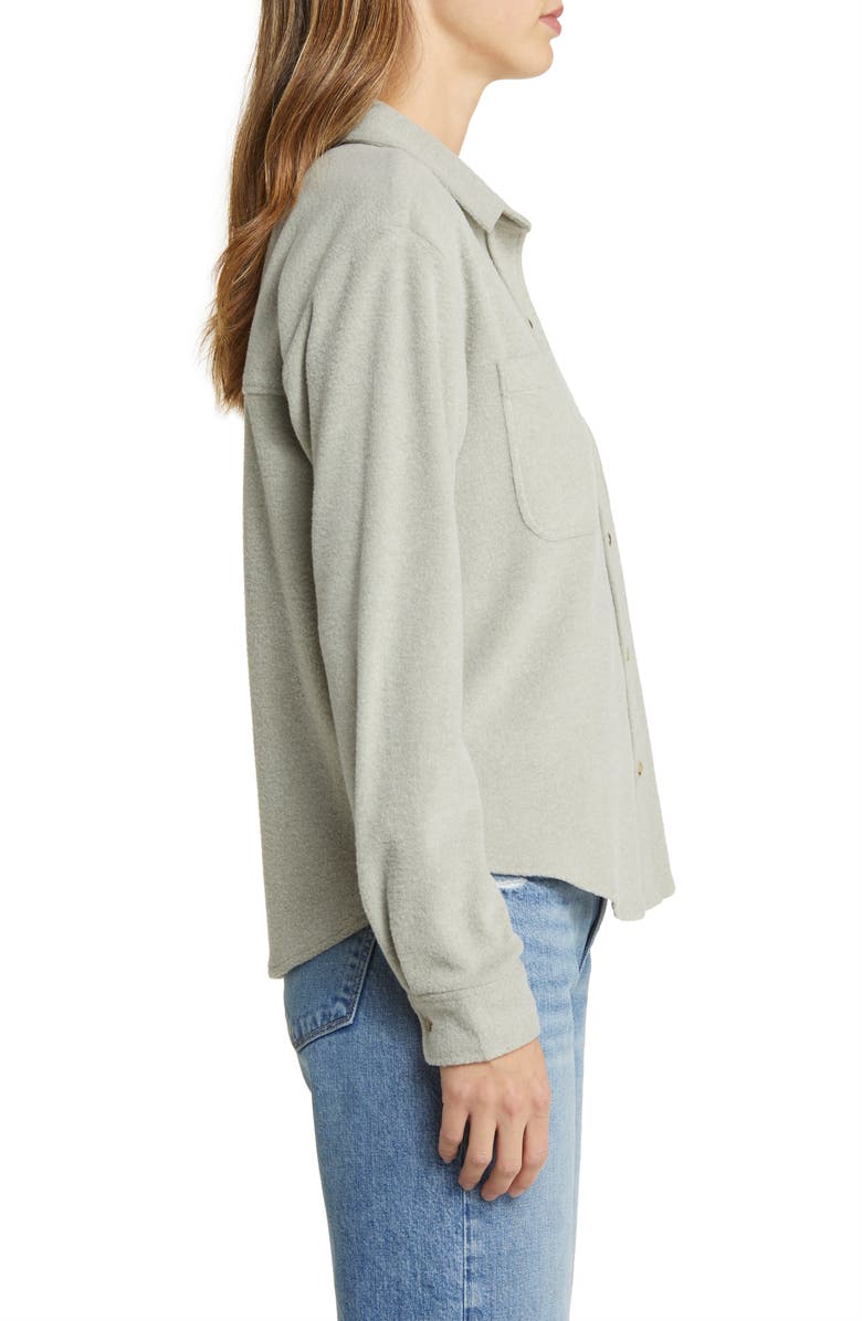 beachlunchlounge Tobey Brushed Knit Shirt Jacket, Alternate, color, 