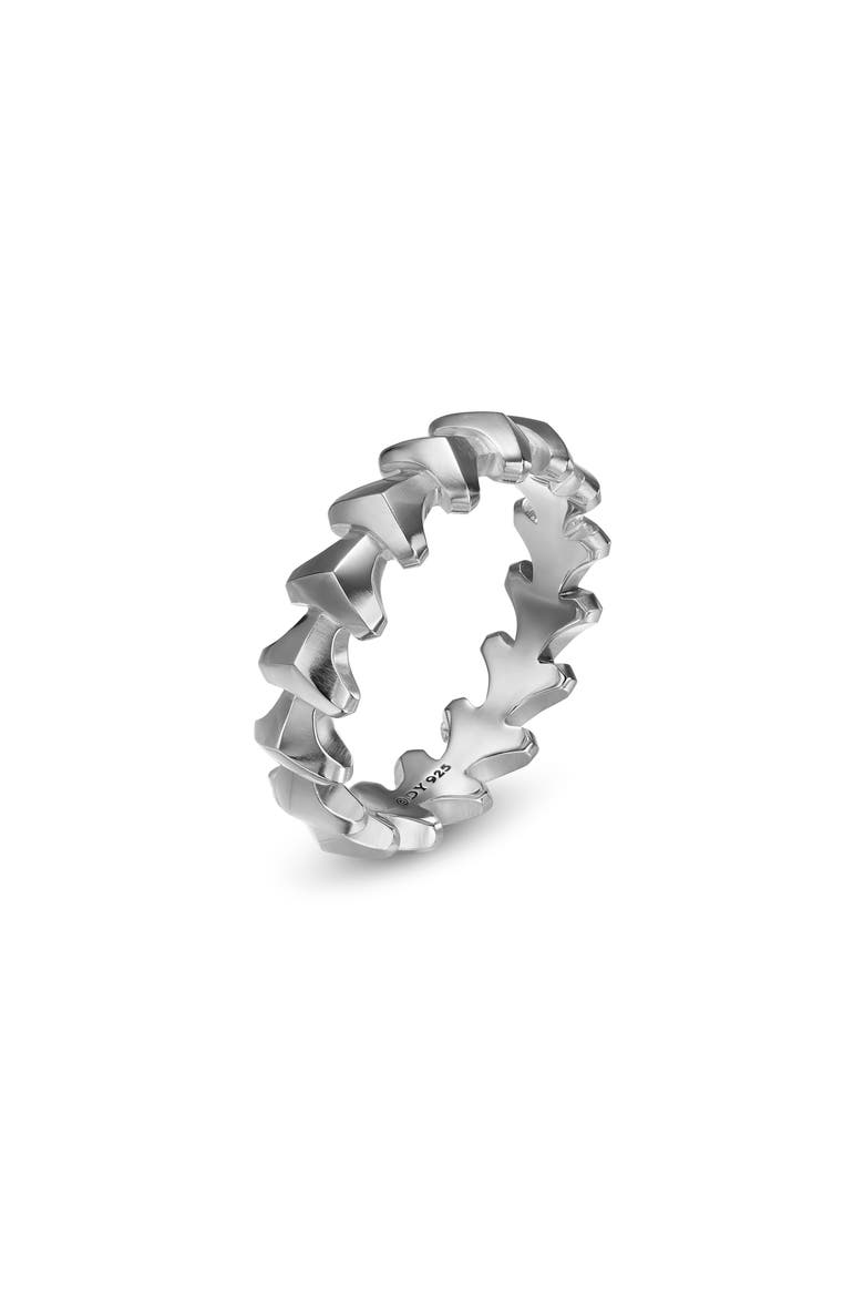 Men's Armory Band Ring in Black Titanium, 6.2mm, Alternate, color, SILVER