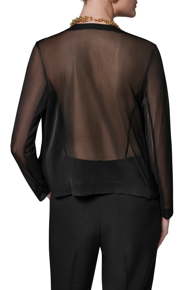 Sheer Contrast Jacket, Alternate, color, BLACK