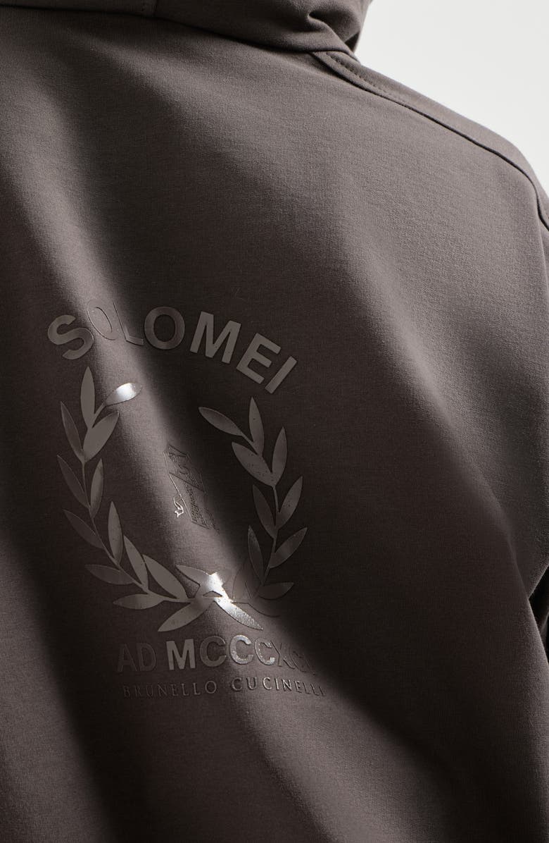 Brunello Cucinelli Sweatshirt with embroidery, Alternate, color, Brown