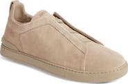 ZEGNA Triple Stitch Suede Slip-On Sneaker
