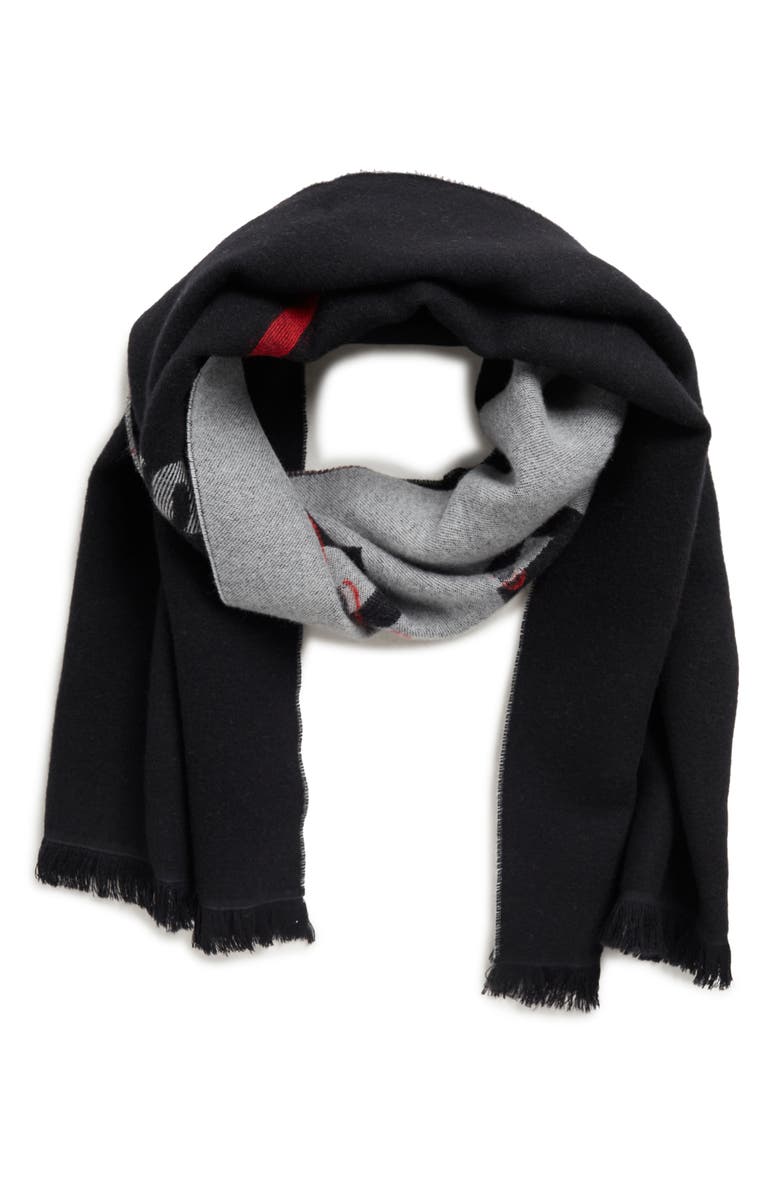 Givenchy Paris Signature Logo Wool Scarf, Main, color,
