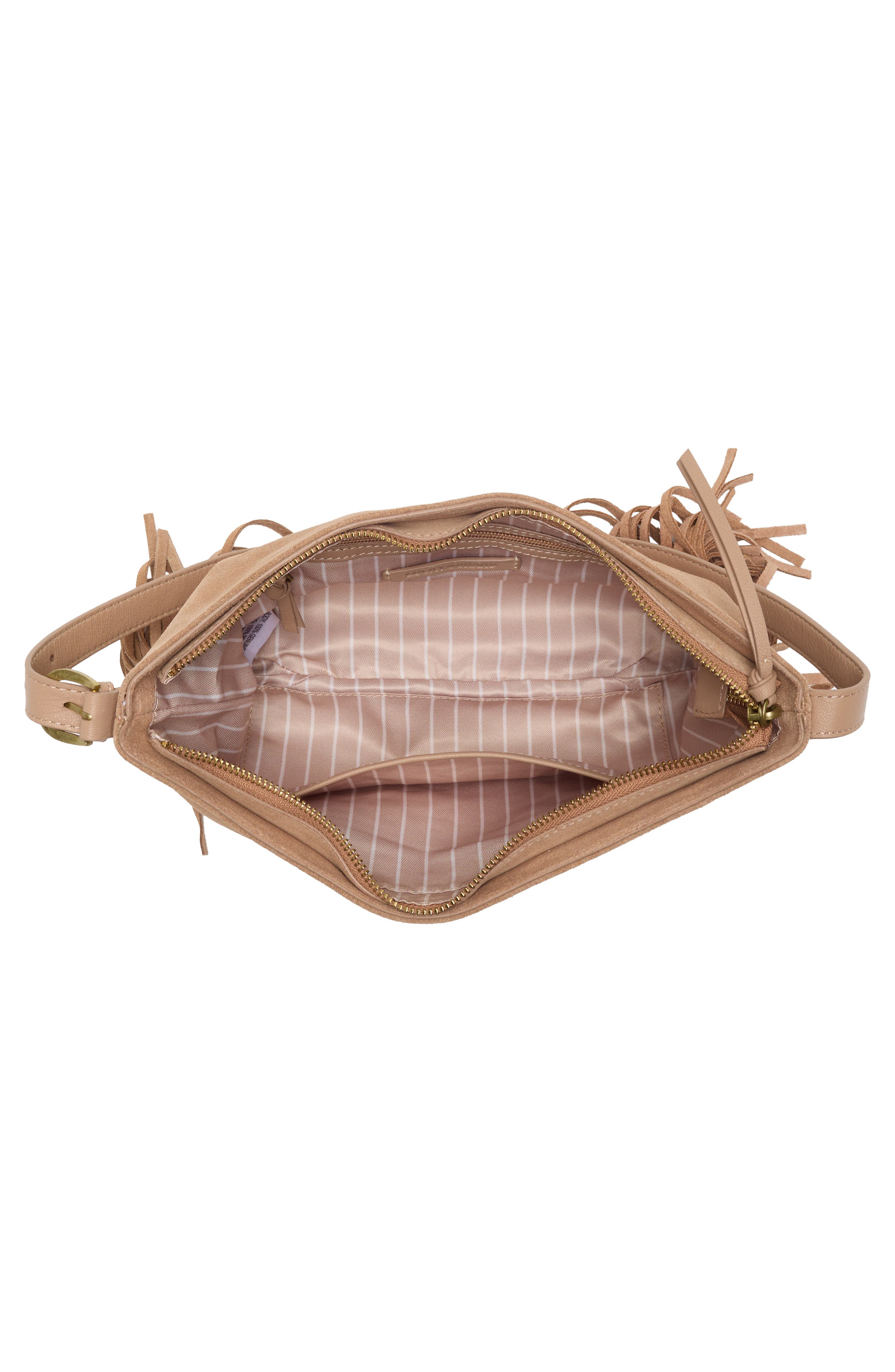 Ivy Fringe Suede Shoulder Bag, Alternate, color, TUSCANY SOFT COW SUEDE