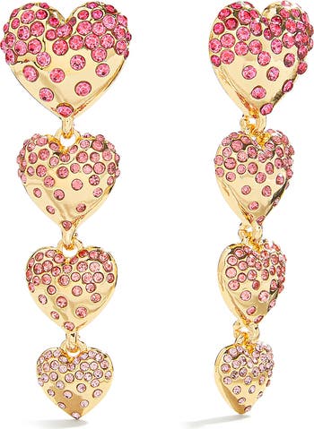 BaubleBar Isabelle Pavé Heart Linear Drop Earrings | Nordstrom display picture 1