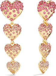 BaubleBar Isabelle Pavé Heart Linear Drop Earrings