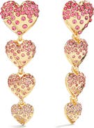 BaubleBar Isabelle Pavé Heart Linear Drop Earrings
