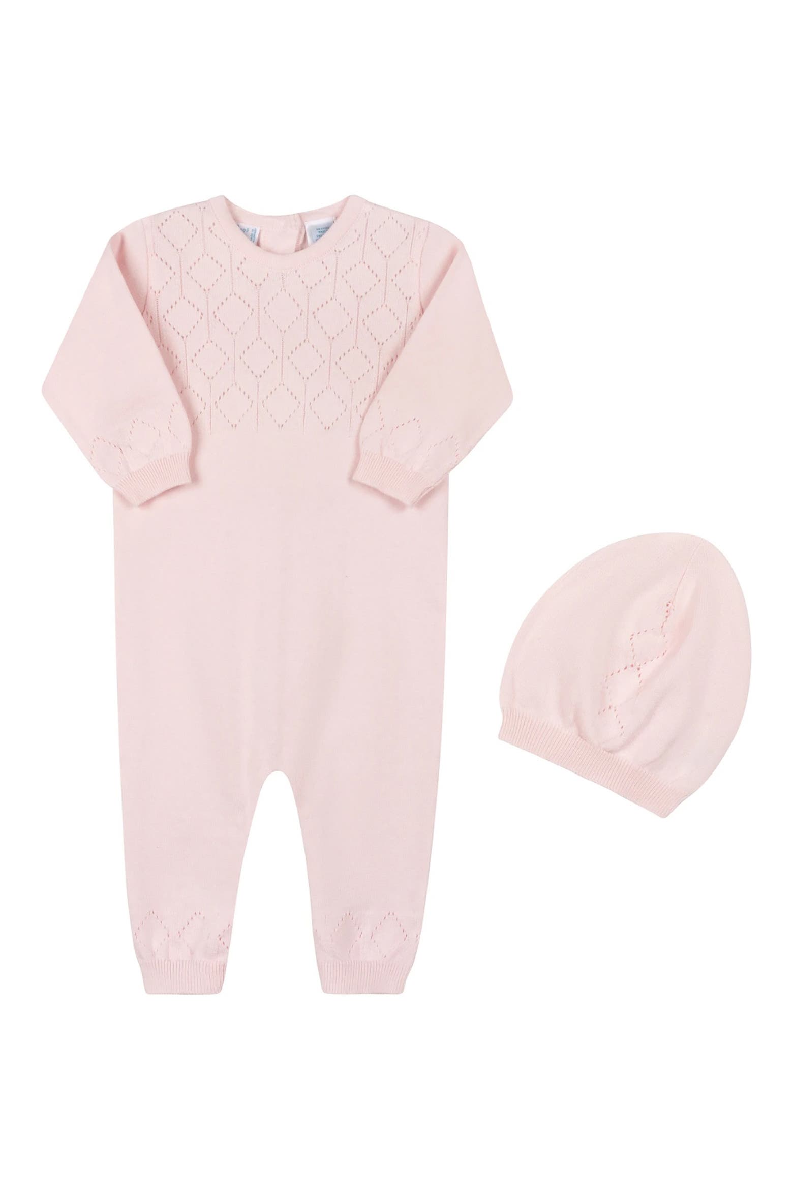 Roimper Feltman Brothers Lux Cotton Pointelle Romper & Hat Set | Nordstrom