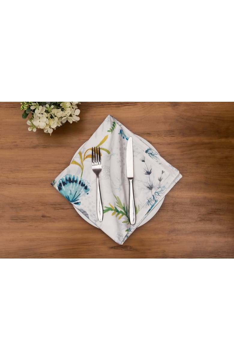 C&F Home Marlowe Sound Cotton Cloth Napkin Machine Washable Set of 6, Alternate, color, Blue