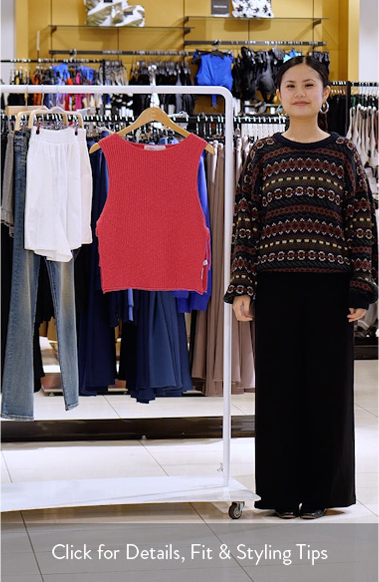 Lizzie Rib Side Tie Sleeveless Cotton & Linen Sweater, sales video thumbnail