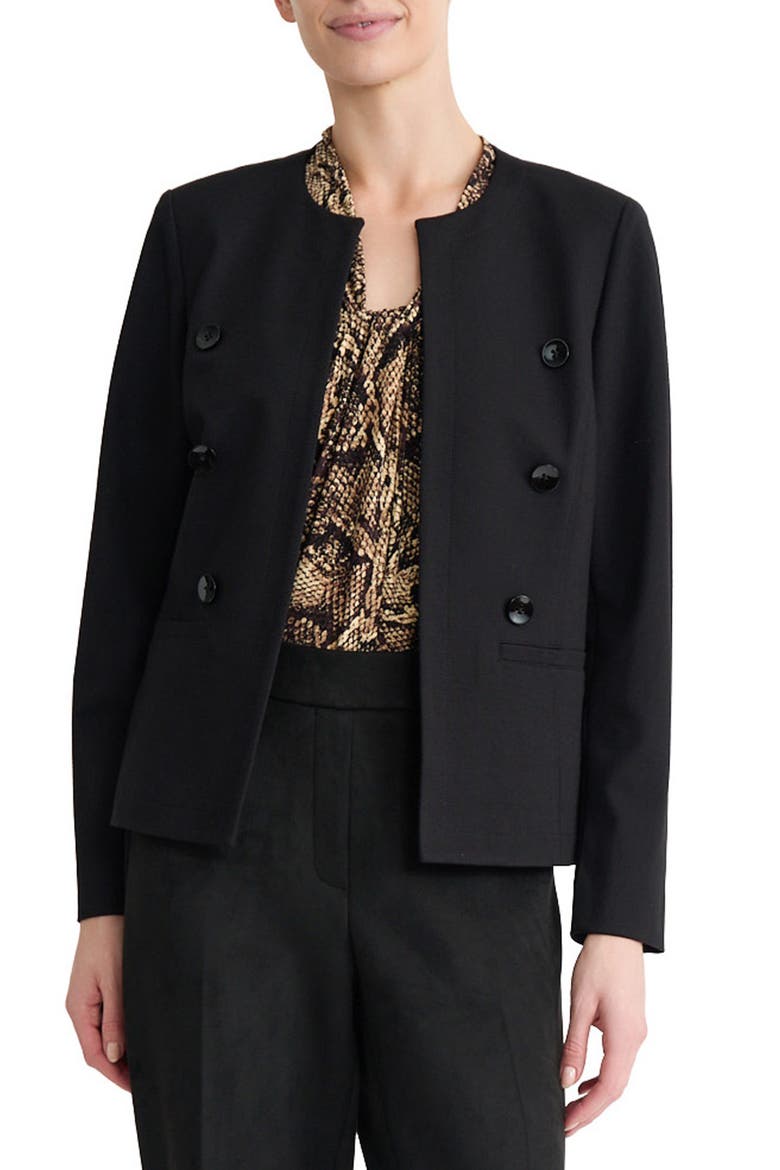 Faux Double Breasted Jacket, Main, color, BLACK