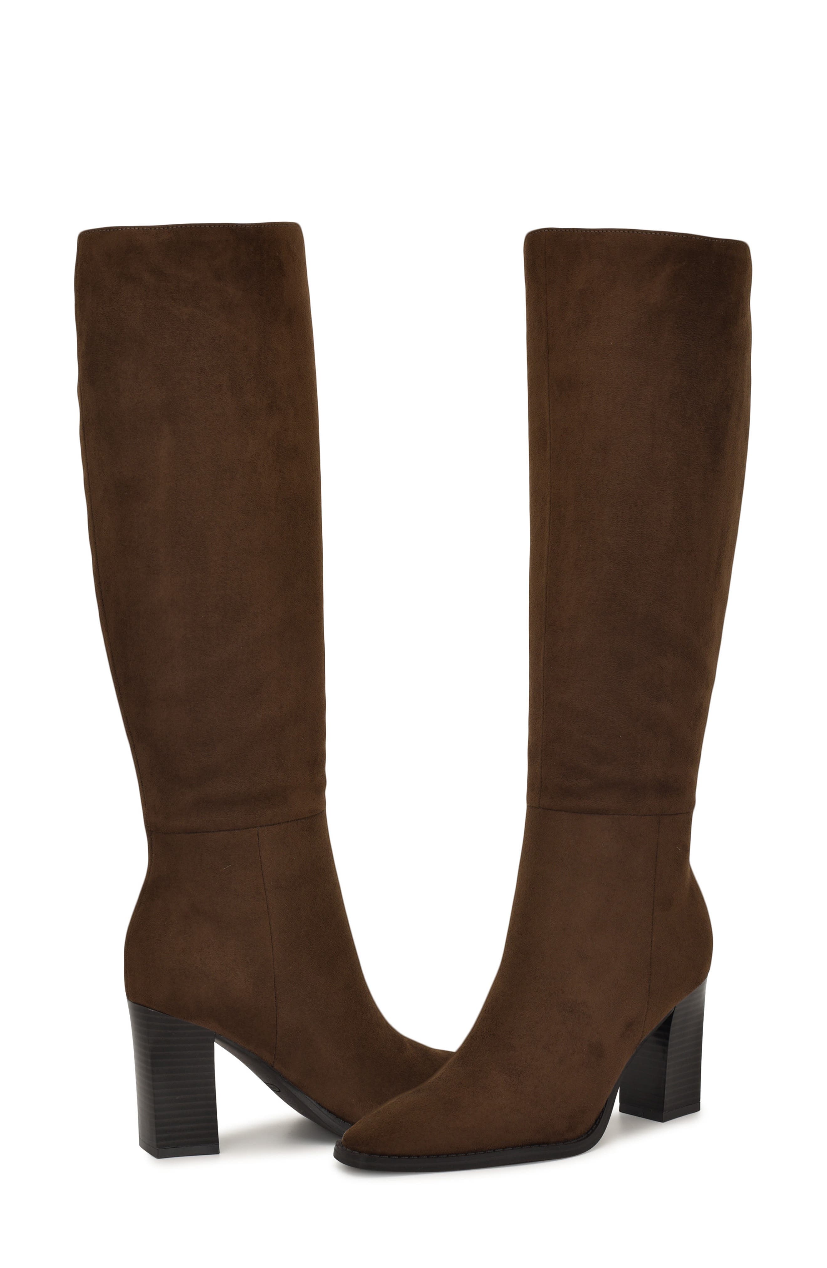 Nine West Zeran Knee High Boot, Alternate, color, Brown Faux Suede