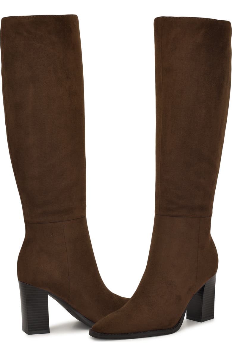 Nine West Zeran Knee High Boot, Alternate, color, Brown Faux Suede