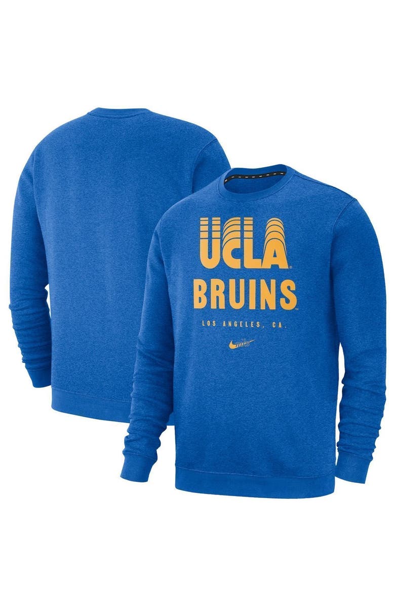 Nike Men's Nike Blue UCLA Bruins Vault Stack Club Fleece Pullover Sweatshirt, Alternate, color, Blue