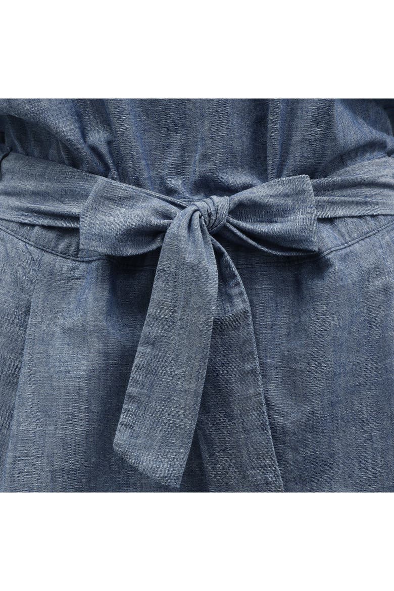 Women's Organic Chambray Halter Romper, Alternate, color, Blue Chambray