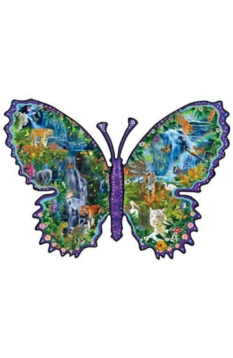 Sunsout Rainforest Butterfly 1000 piece Jigsaw Puzzle for Adults Special Shape, Alternate, color, Multicolor