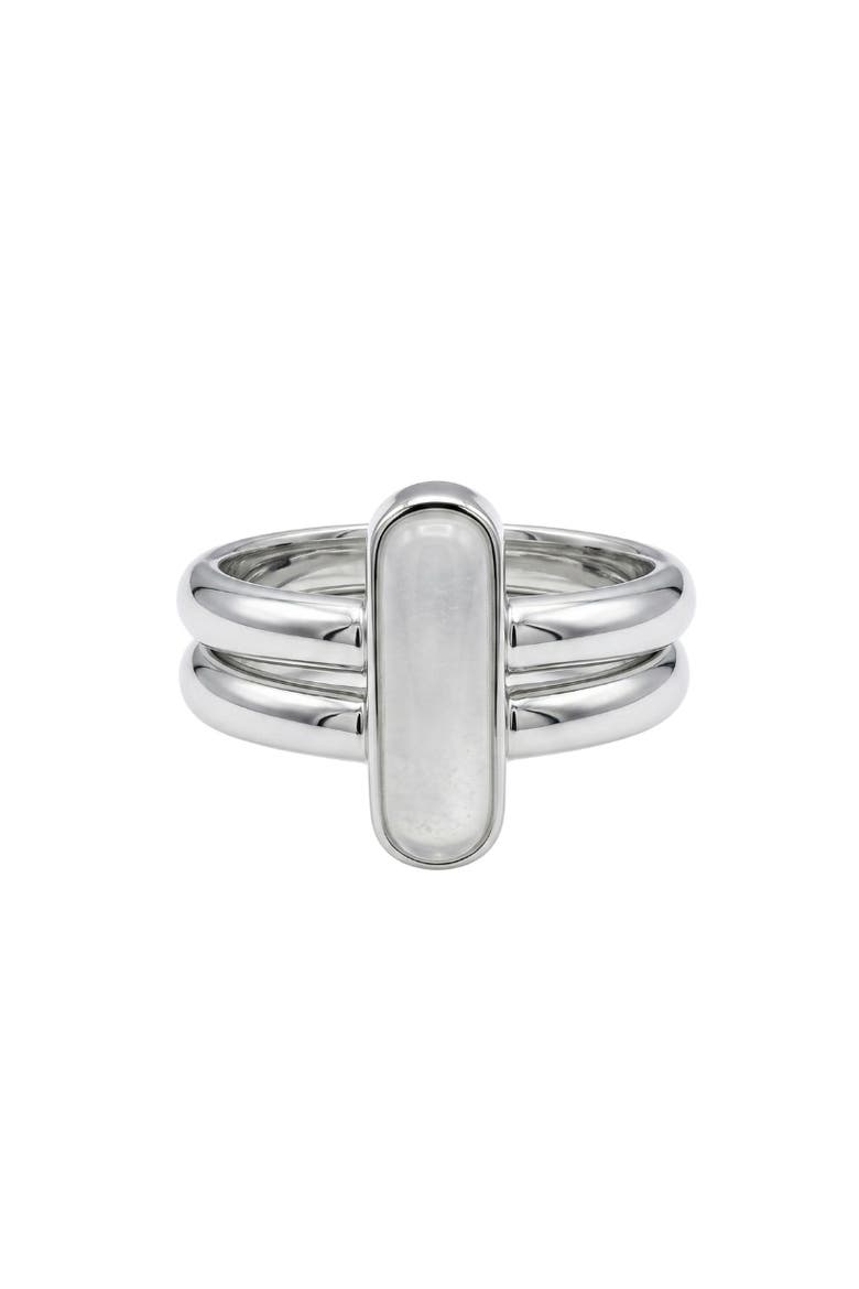 Infinity Duo Bar Ring in White Marble, Main, color, White