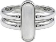 seree Infinity Duo Bar Ring in White Hanbai Jade