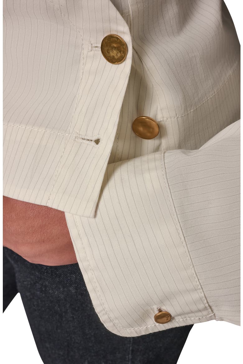 Pinstripe Poplin Dolman Shirt, Alternate, color, CRM COMBO
