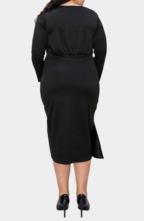 L I V D Alexandra Ruffle Bracelet Sleeve Body-con Dress In Black