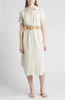 ZOE AND CLAIRE Belted Shirtdress