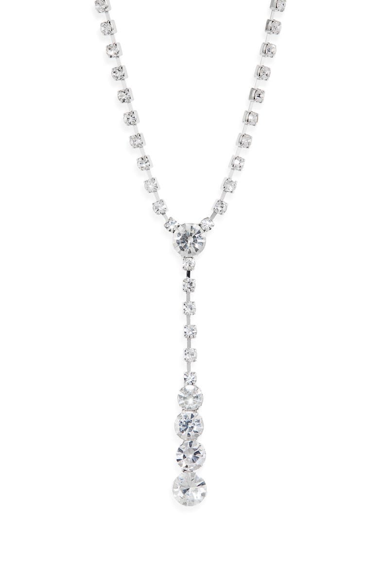 BP. Sparkle Y-Necklace, Main, color, Rhodium