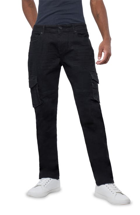 Slim Fit Cargo Pocket Denim Jeans