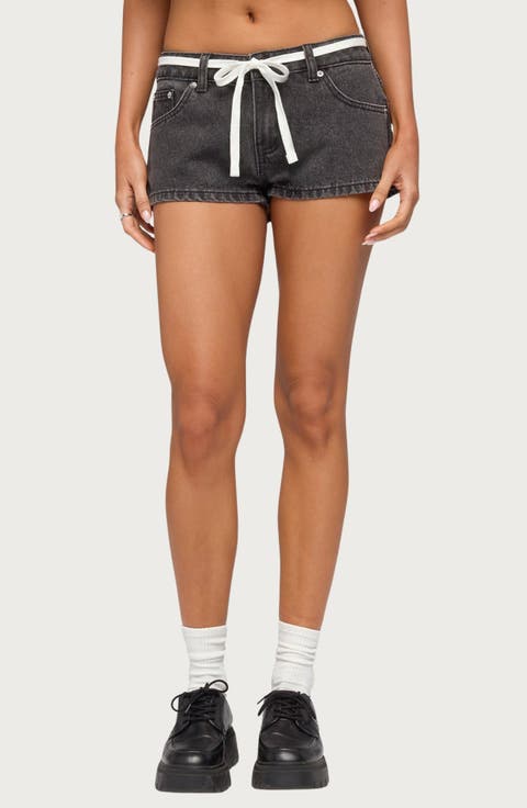 Olesia Tie Belt Denim Shorts