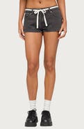 EDIKTED Olesia Tie Belt Denim Shorts