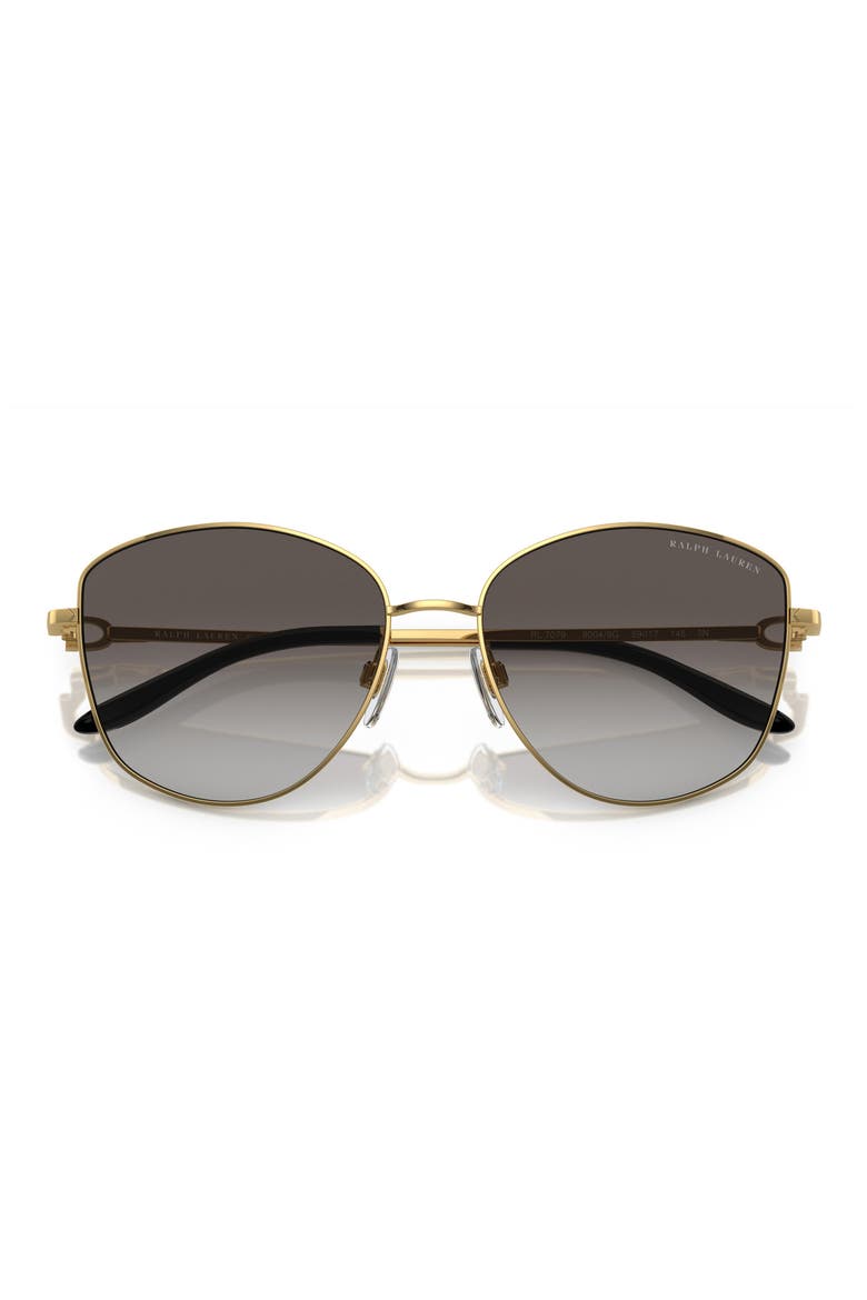 The Vivienne 59mm Gradient Round Sunglasses, Alternate, color, GOLD / GRADIENT GRAY