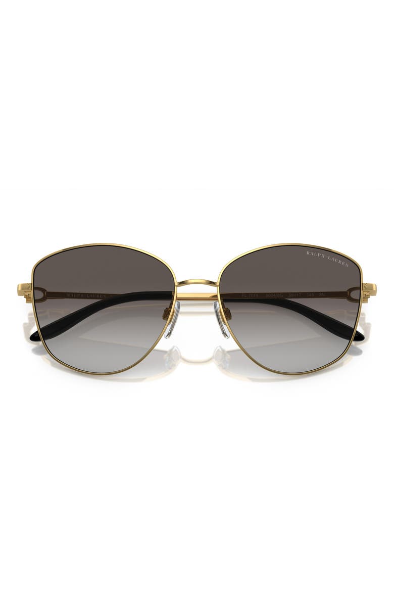 Ralph Lauren The Vivienne 59mm Gradient Round Sunglasses, Alternate, color, Gold / Gradient Gray