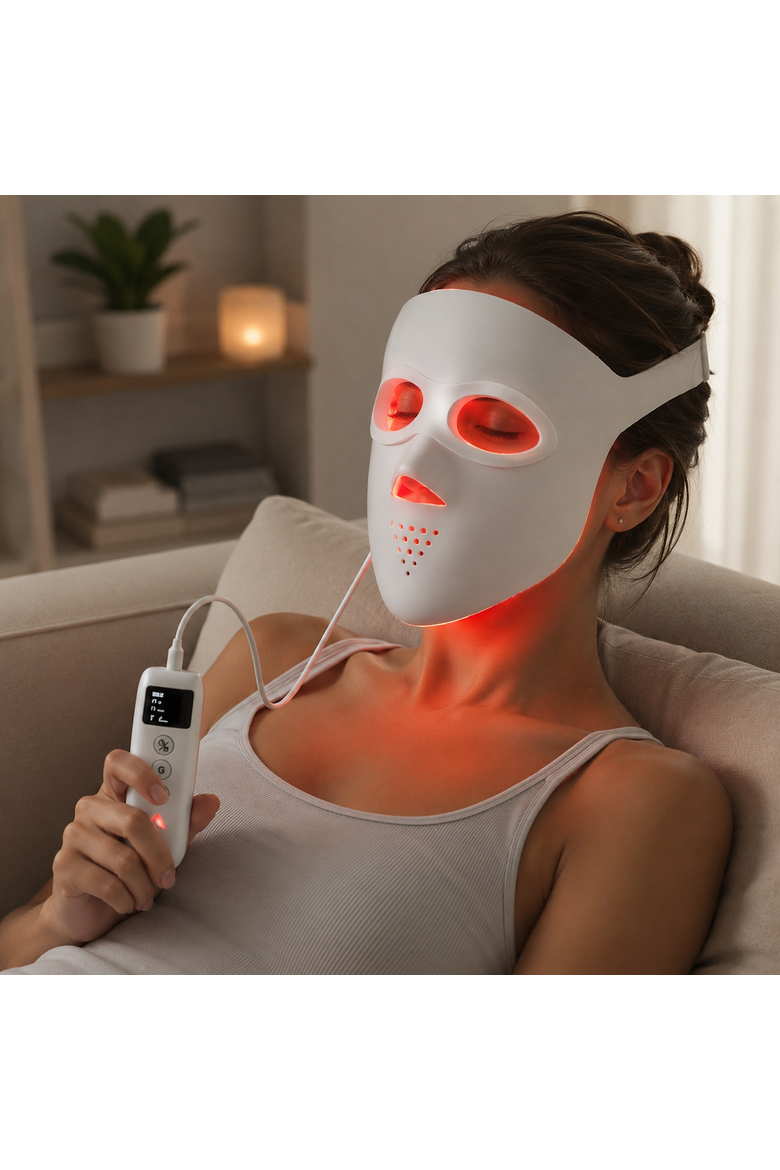 3D Soft-Silicone LED Therapy Mask with Smart Controller, Alternate, color, White
