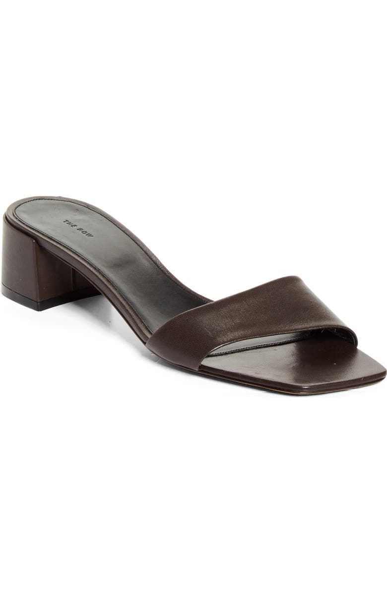 The Row Chocolate Block Heel Sandal, Main, color, Lacquer Brown