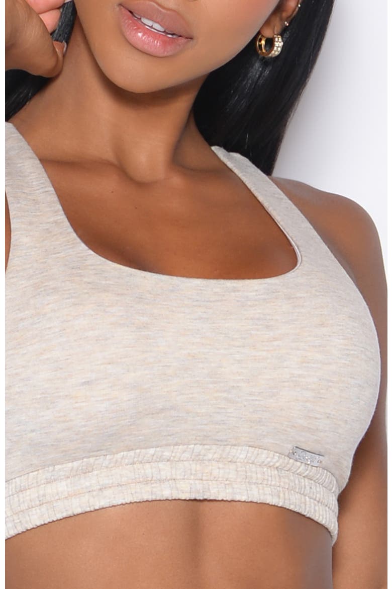 Sweat Lounge Bra, Alternate, color, Heathered Oatmeal