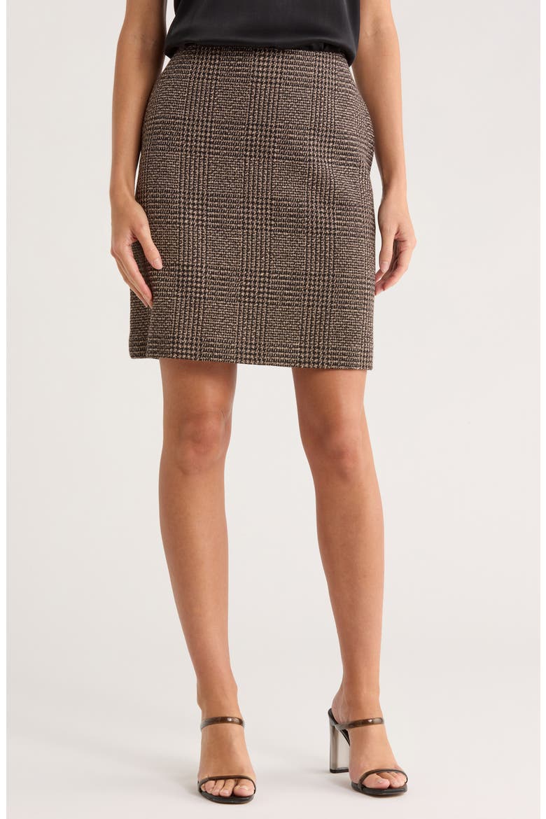 Plaid Skirt, Main, color, BLACK/ BEIGE MULTI