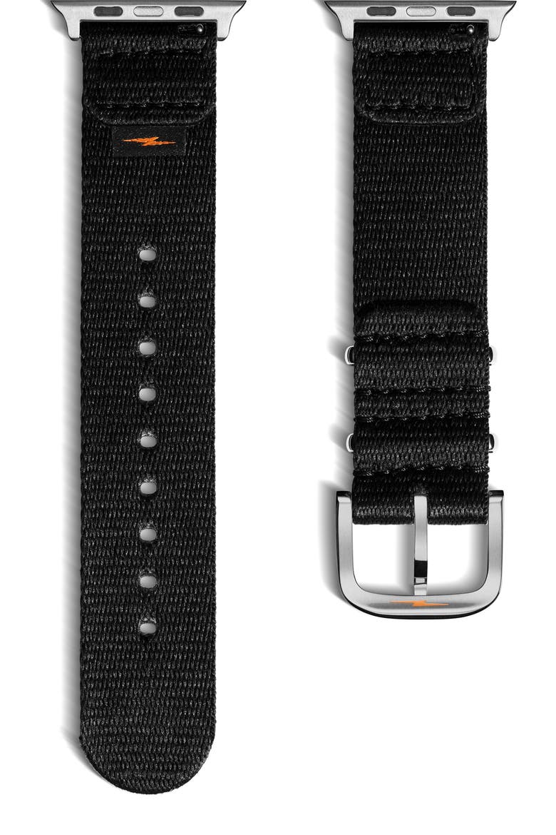 NATO Nylon 20mm Apple Watch® Watchband, Main, color, BLACK