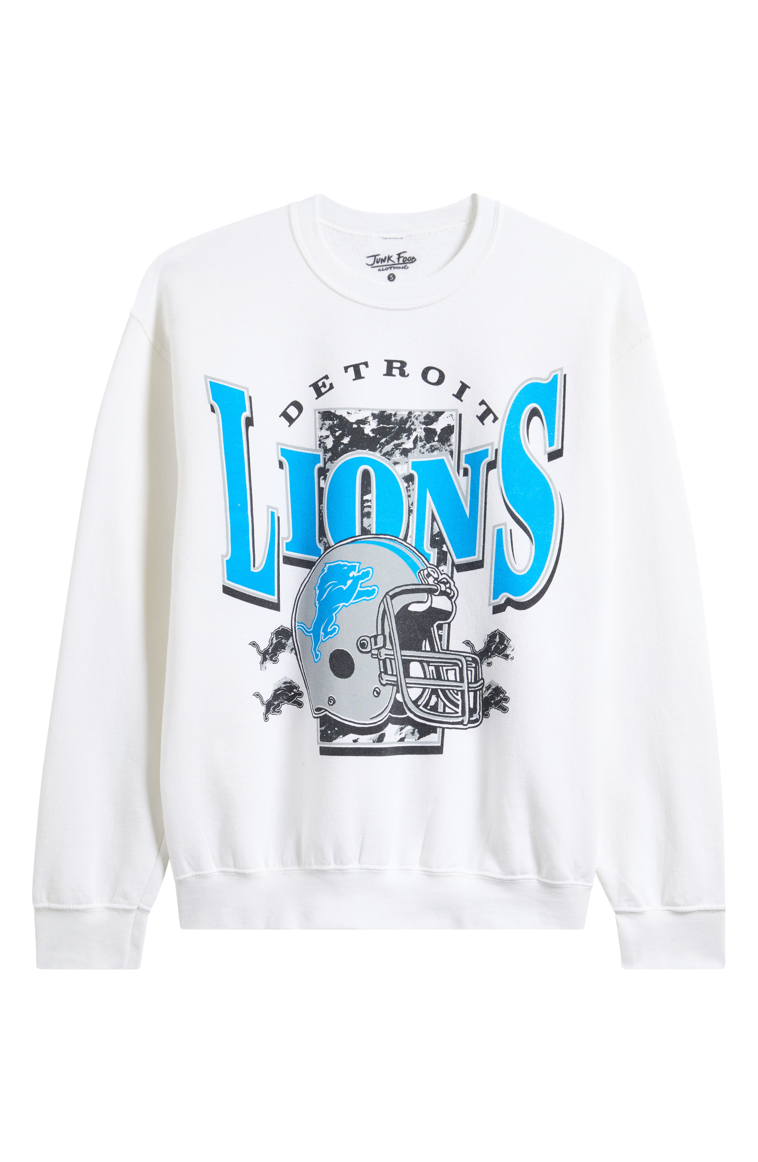 Junk Food Nfl Lions Conversion Graphic Sweatshirt In White