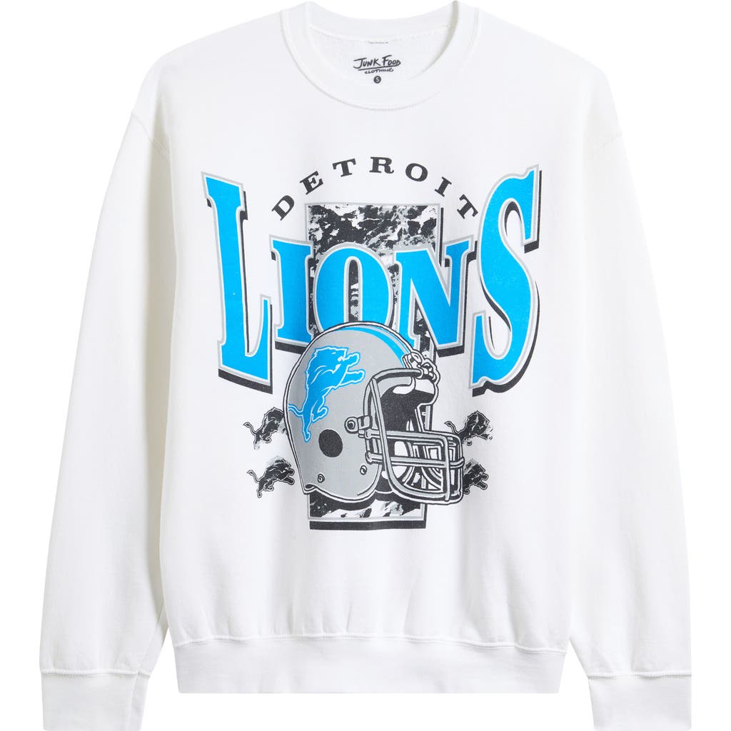 Junk Food Nfl Lions Conversion Graphic Sweatshirt In White