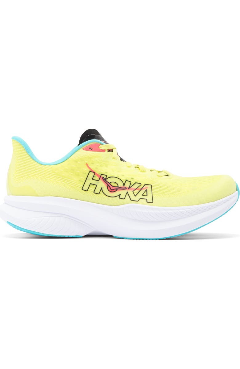 HOKA Mach 6 Running Shoe, Alternate, color, Yuzu / Cielo Blue