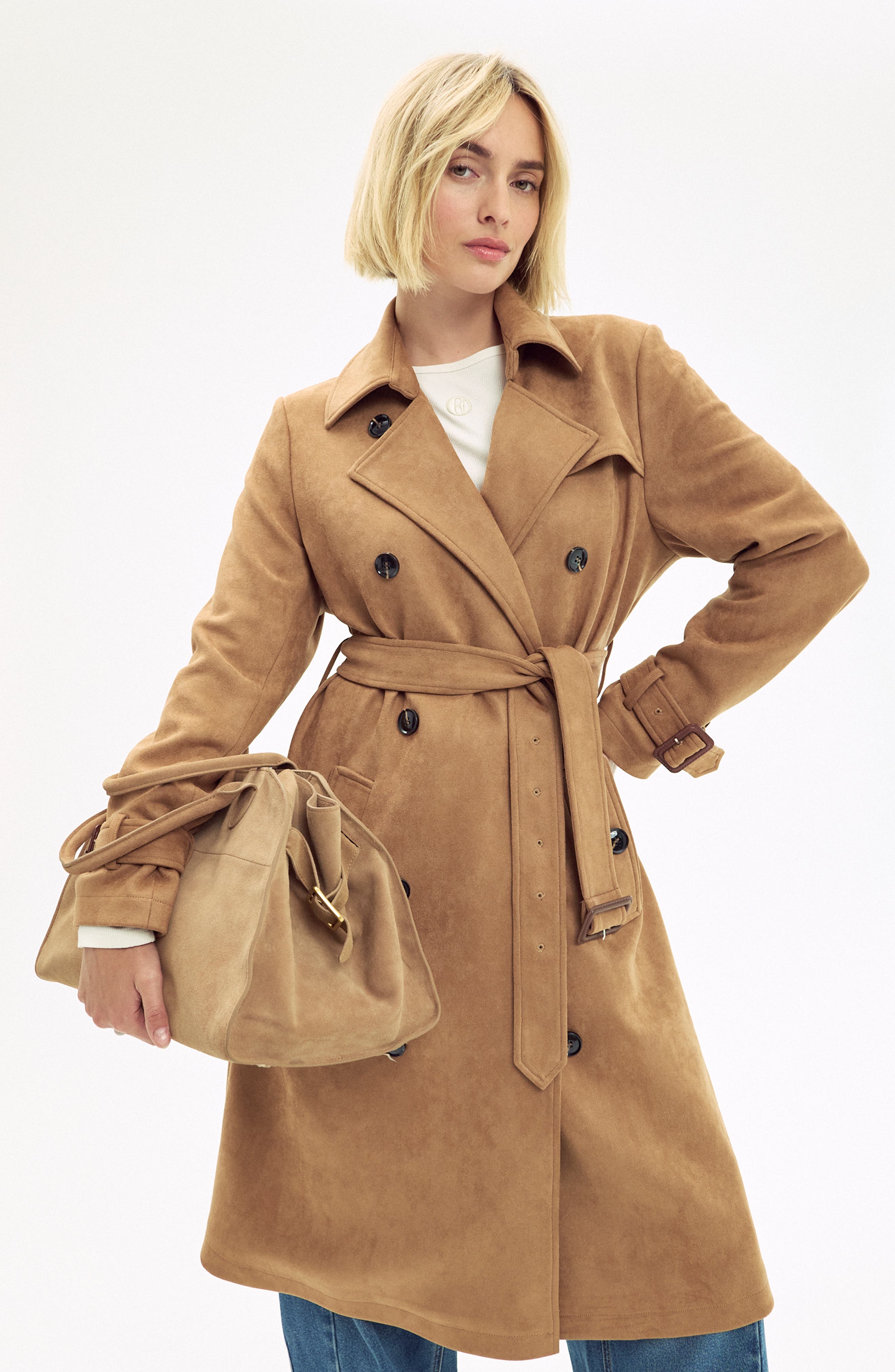 Leather Bowler Bag, Alternate, color, TAN SUEDE