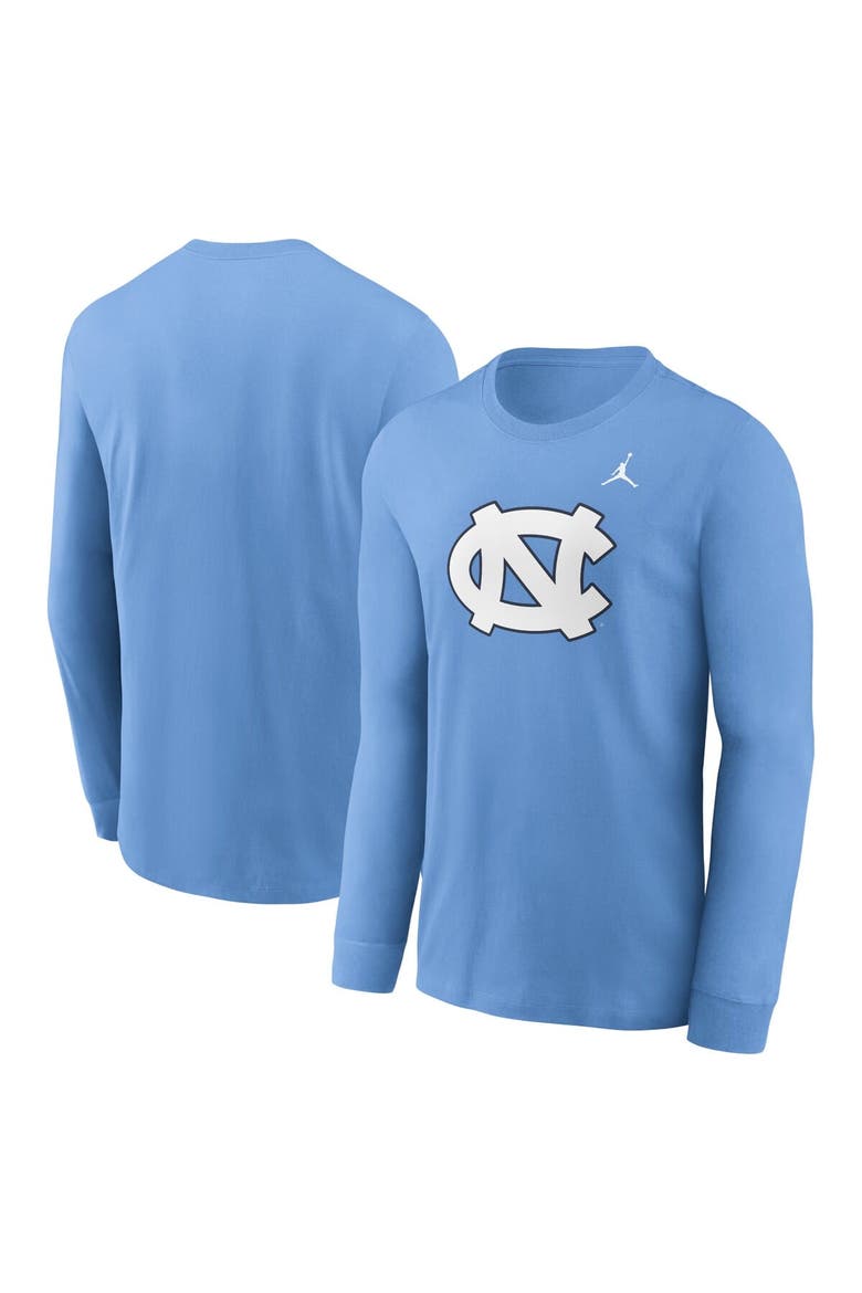 Men's Jordan Brand Carolina Blue North Carolina Tar Heels Primary Logo Long Sleeve T-Shirt, Main, color, Light Blue