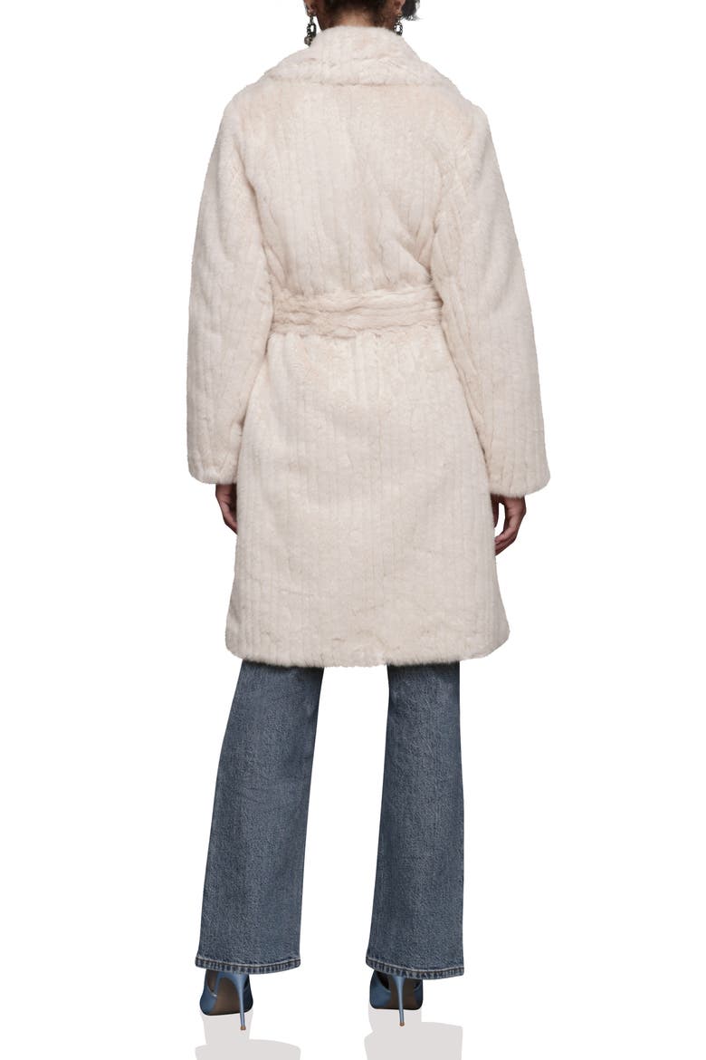 Faux Fur Belted Coat, Alternate, color, IVORY