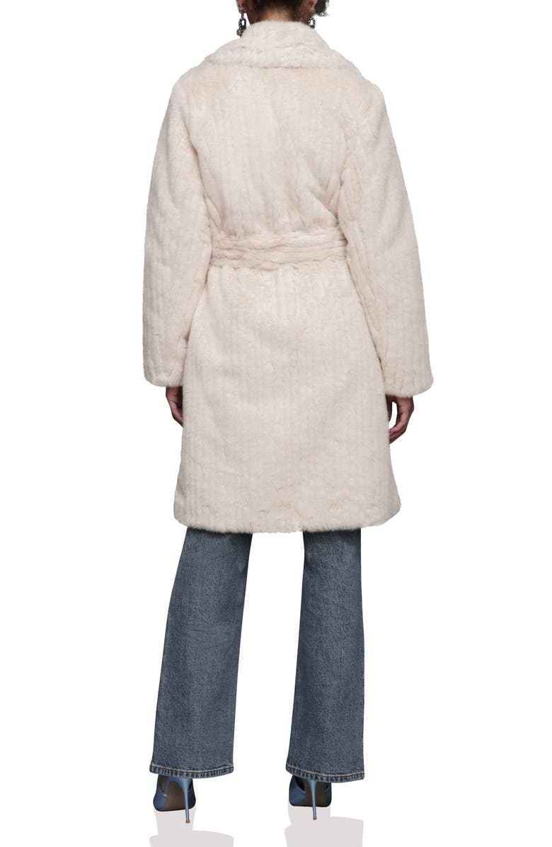 Avec Les Filles Faux Fur Belted Coat, Alternate, color, Ivory