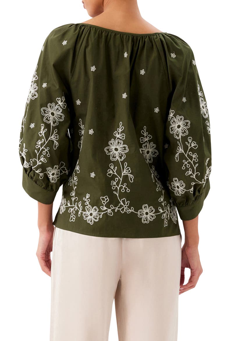 Eyelet Embroidered Top, Alternate, color, OLIVE