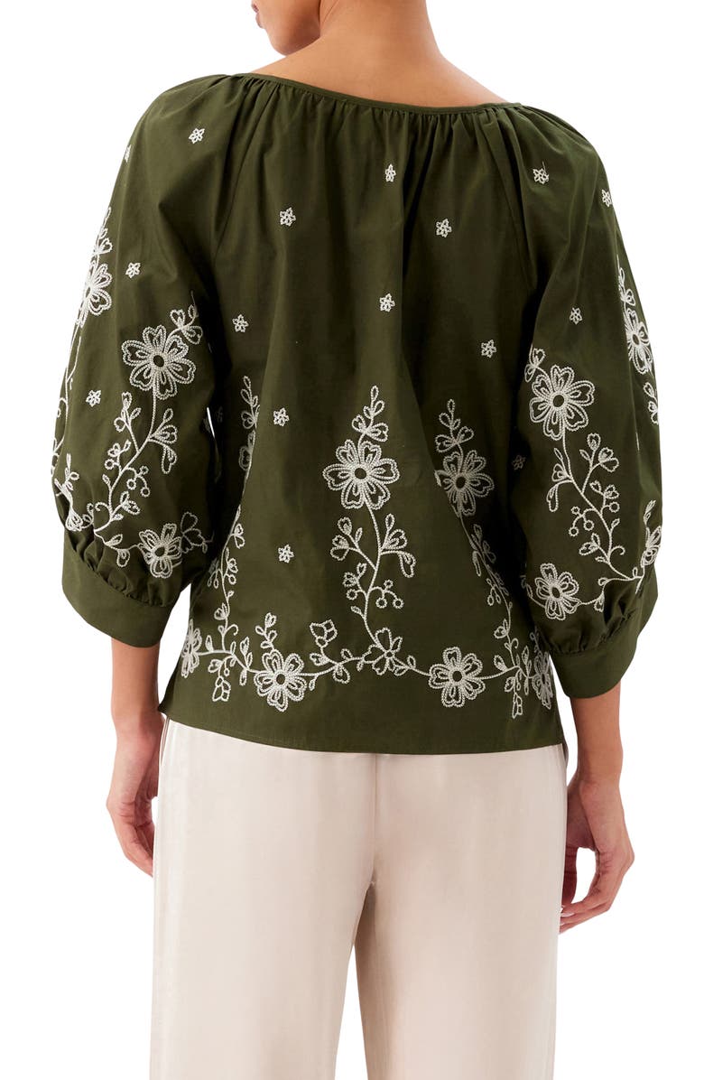 Karen Kane Eyelet Embroidered Top, Alternate, color, Olive