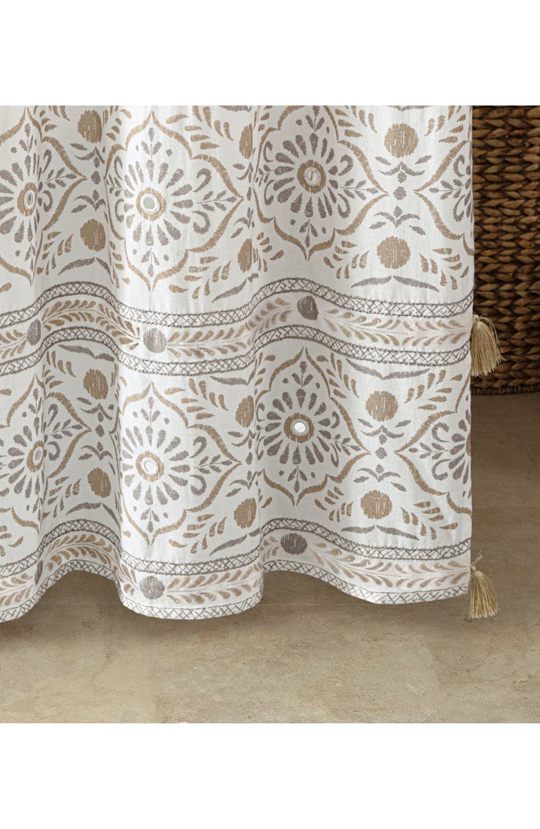 John Robshaw Rangila Shower Curtain, Alternate, color, Linen