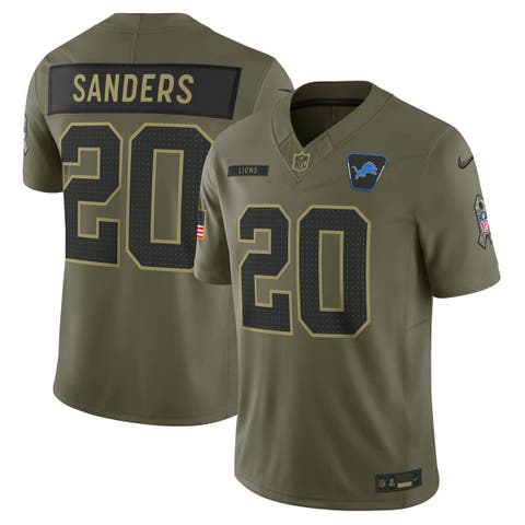 Men's Nike Barry Sanders Olive Detroit Lions 2025 Salute to Service Retired Limited Jersey