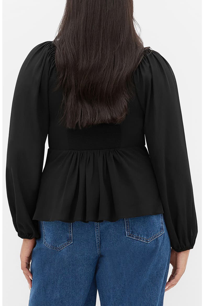 Shayla Ruffle Long Sleeve Top, Alternate, color, BLACK