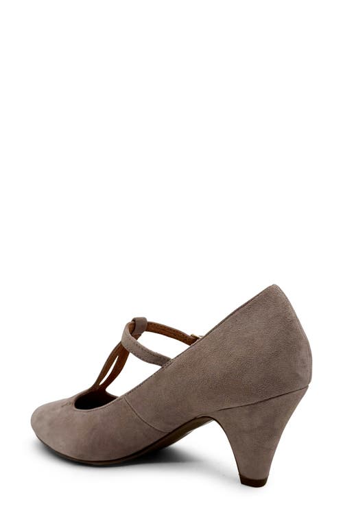 Chelsea Crew Gin T-strap Pump In Taupe Suede