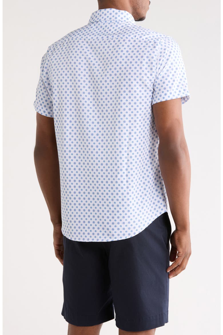 Floral Geo Button-Down Shirt, Alternate, color, BLUE