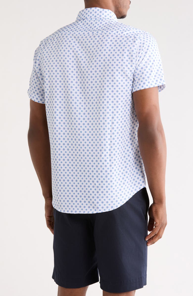 DENIM AND FLOWER Floral Geo Button-Down Shirt, Alternate, color, Blue